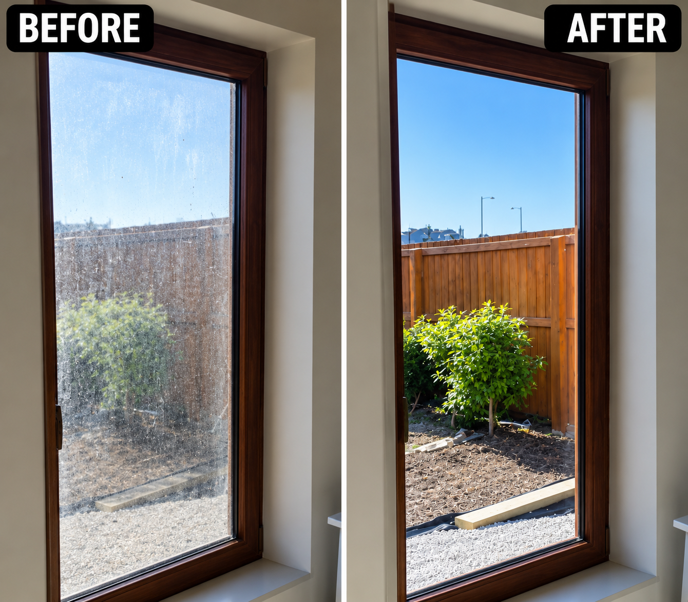 Window before and after cleaning